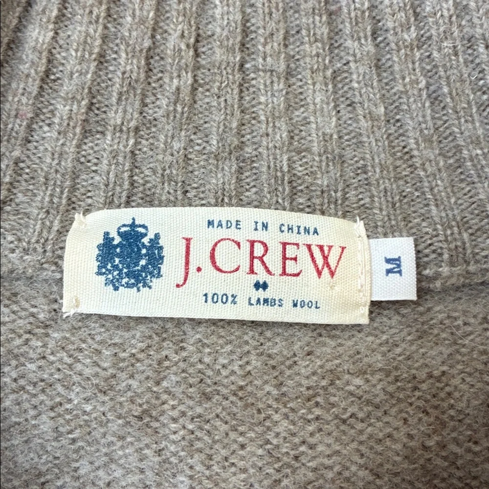 J. Crew Men’s Confetti Lambs Wool Sweater Quarter Zip Gray Size M